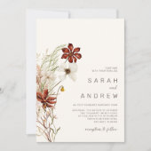 grillige wilde bloem | Gedroogde bloemen Bruiloft Kaart (Voorkant)