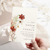 grillige wilde bloem | Gedroogde bloemen Bruiloft Kaart