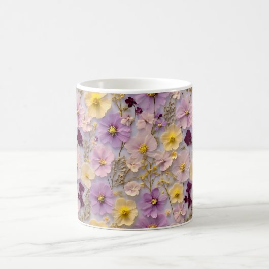  grillige wilde bloem in roze en geel koffiemok (Center)