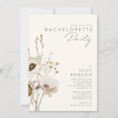 grillige wilde bloem | Ivoor Bachelorette Party Kaart (Voorkant)