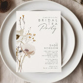 grillige wilde bloem | Ivoor bruids thee party Kaart