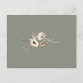 Grillige Wilde Bloem | Ivoor Kleurige Dankkaart Briefkaart (Achterkant)