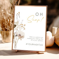 Grillige Wilde Bloem Oeps Hashtag Poster