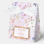 Grillige Wilde Bloem Roze Bruiloft Bedankdoosjes (Voorkant)
