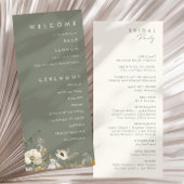 grillige wilde bloem | Sage Green Wedding-programm Programmakaart