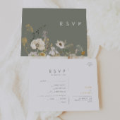 grillige wilde bloem | Sage Menu Keuze RSVP-kaart