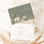 grillige wilde bloem | Sage Song Aanvraag RSVP-kaa Briefkaart