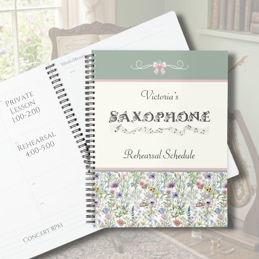 Grillige Wilde Bloem Saxofoon Oefenschema Planner