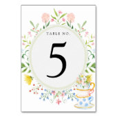Grillige Wilde Bloem Thee Party Tafelnummer (Achterkant)