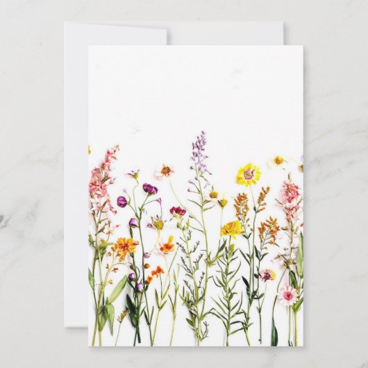  grillige wilde bloemen 40e verjaardag kaart (Achterkant)