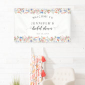 Grillige Wilde Bloemen Bruiloft Feestbegroeting Spandoek (Insitu)