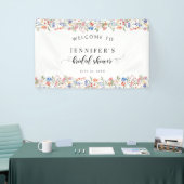 Grillige Wilde Bloemen Bruiloft Feestbegroeting Spandoek (Beurs)
