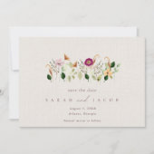 Grillige Wilde Bloemen Bruiloft Save The Date (Voorkant)
