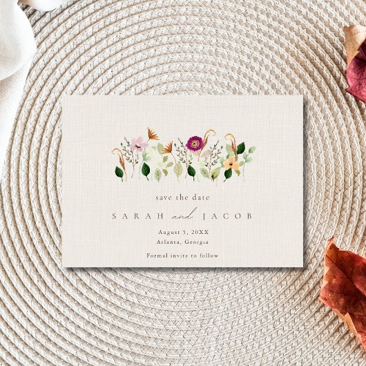 Grillige Wilde Bloemen Bruiloft Save The Date