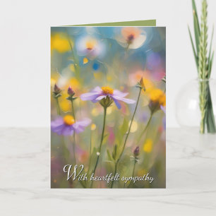 Grillige Wilde Bloemen Condoleance Kaart