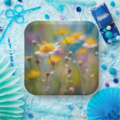 Grillige wilde bloemen in de wind papieren bordje (Feest)