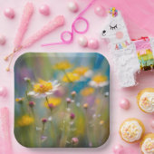 Grillige wilde bloemen in de wind papieren bordje (Feest)