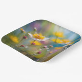 Grillige wilde bloemen in de wind papieren bordje (Gebogen)