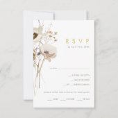 Grillige Wilde Bloemen Menu Keuze RSVP Kaart (Voorkant)