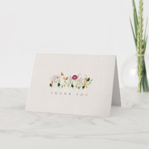 Grillige Wilde Bloemen Tuin Bruiloft Dank Je Wel Aankondiging