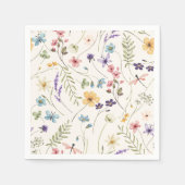 Grillige Wilde Bloemen Weide Bruiloft Servet (Voorkant)