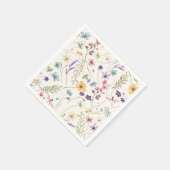 Grillige Wilde Bloemen Weide Bruiloft Servet (Hoek)
