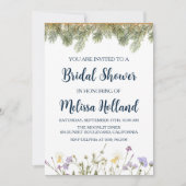 Grillige wilde bloemen winter bruidsdouche kaart (Voorkant)