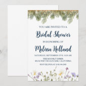 Grillige wilde bloemen winter bruidsdouche kaart (Voorkant / Achterkant)