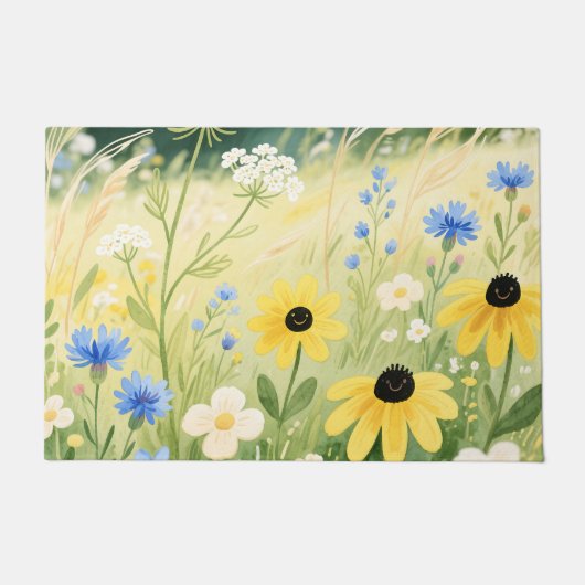 Grillige Wilde Bloemenweide Deurmat (Voorkant)