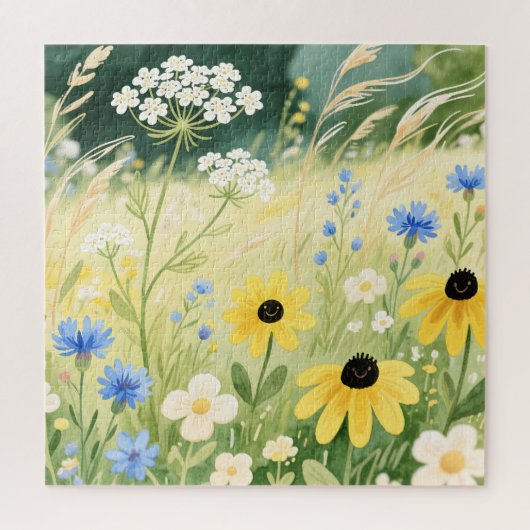 Grillige Wilde Bloemenweide Legpuzzel (Verticaal)