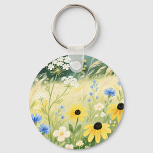 Grillige Wilde Bloemenweide  Sleutelhanger