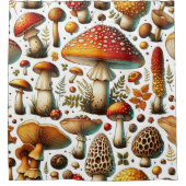 Grillige Wilde Paddenstoelen Douchegordijn (Voorkant)