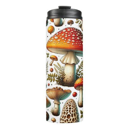 Grillige Wilde Paddenstoelen Thermosbeker (Voorkant)