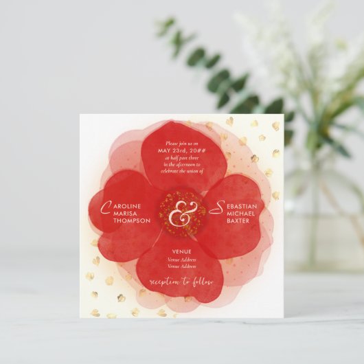 grillige wilde Roos botanische tuin foto bruiloft Kaart (Staand voorkant)