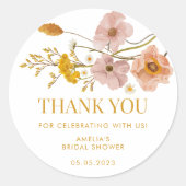 Grillige Wildebloem Bedankt Stickers (Voorkant)