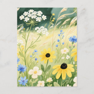 Grillige Wildebloemenweide Briefkaart