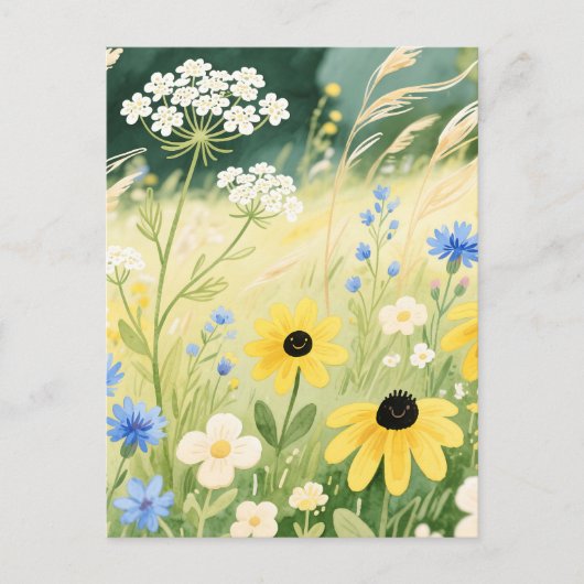 Grillige Wildebloemenweide Briefkaart (Voorkant)