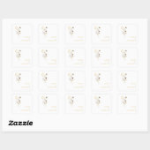 Grillige Wildflower Boeket Envelope Seals Vierkante Sticker (Vel)