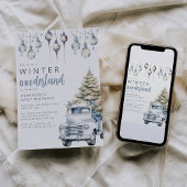 Grillige Winter Eenderland Eerste Verjaardagsfeest Kaart