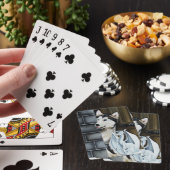 Grillige Winter Fantasie Husky Hond Drakenkasteel Pokerkaarten (Insitu)