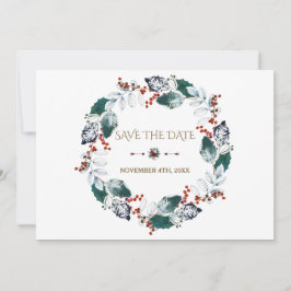 Grillige Winter Heilige Bes Wreath Save The Date