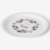 Grillige Winter Heilige Bessen Krans Baby Shower Papieren Bordje (Gekanteld)