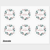 Grillige Winter Heilige Bessen Krans Baby Shower Ronde Sticker (Vel)