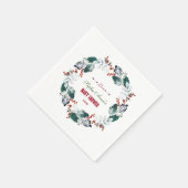 Grillige Winter Heilige Bessen Krans Baby Shower Servet (Hoek)