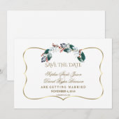 Grillige Winter Heilige-bessenkrans Save The Date (Voorkant / Achterkant)