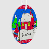 grillige winter wonderland scène ornament (voorkant)