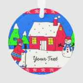 grillige winter wonderland scène ornament (achterkant)