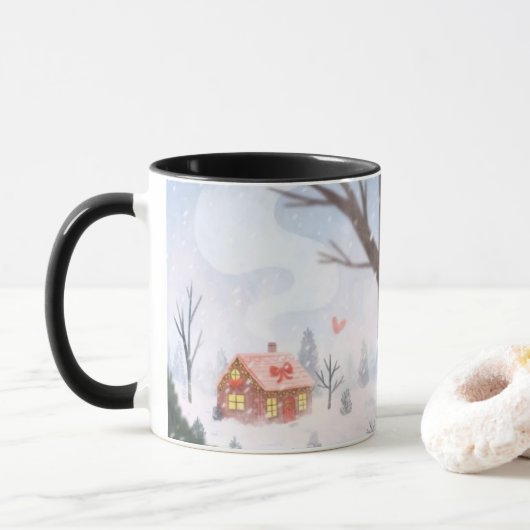 Grillige Winterhuis Mok (Met donut)