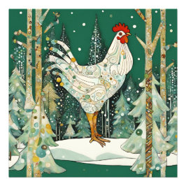 grillige winterscène foto afdruk