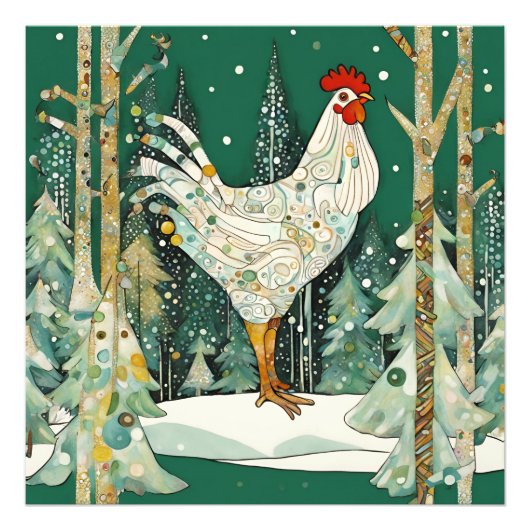 grillige winterscène foto afdruk (Voorkant)